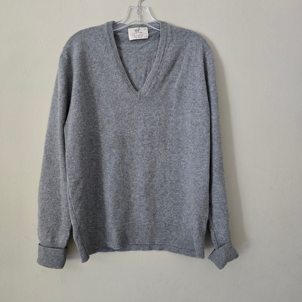 Vintage LORD JEFF 100% Pure Cashmere  Men's Sweatshirt Gray size Large‎